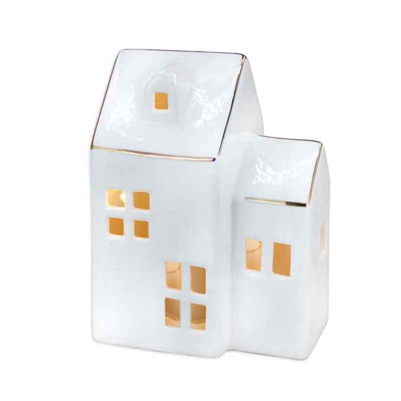 LED Lighted White Porcelain Small House